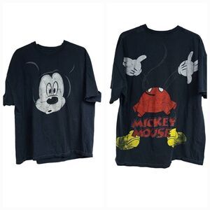 Men's 2XL Mickey Mouse T-Shirt Black Disney Graphic Print Disneyland Vacay Tee